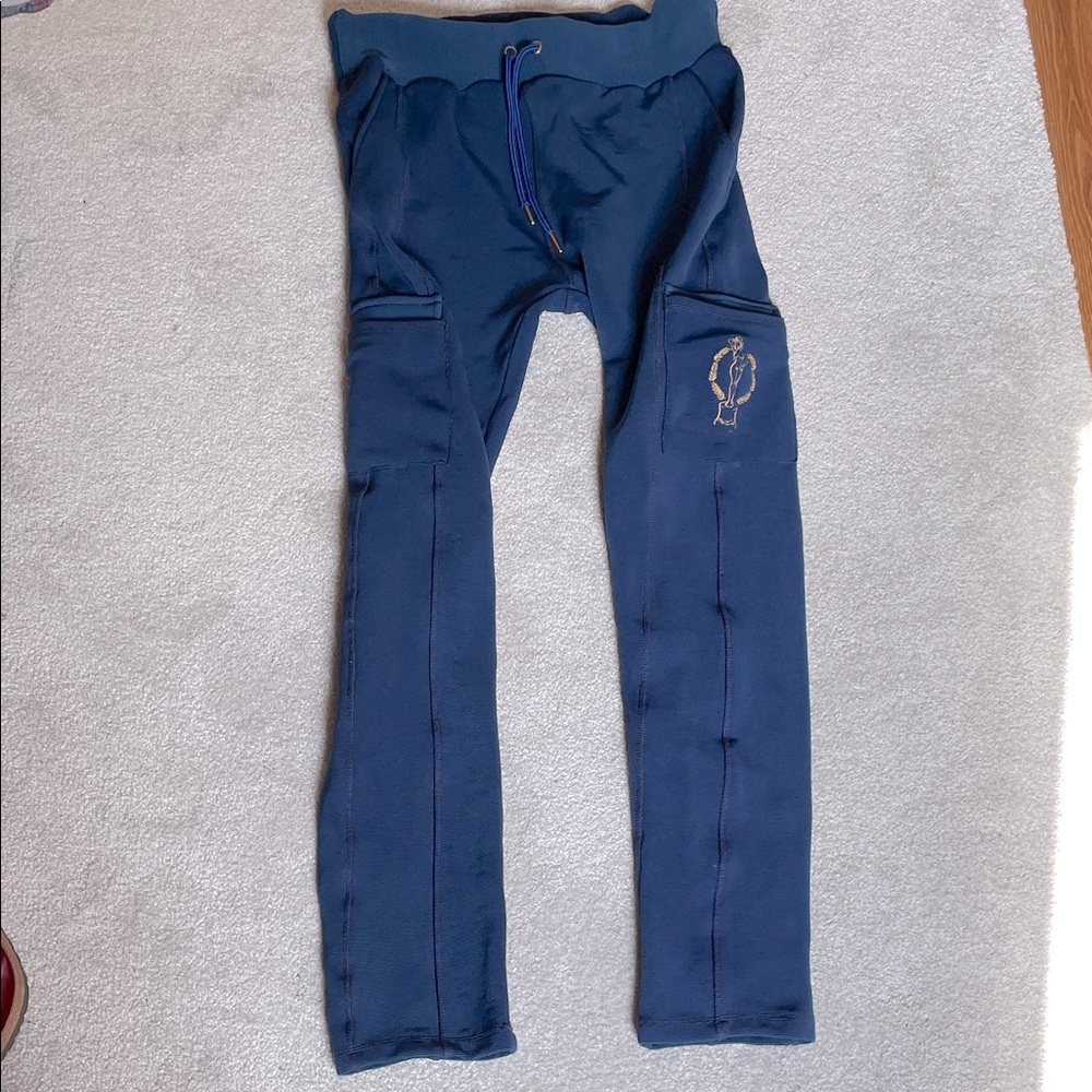 L ladies VINTAGE athletic uniform team pants.  Possibly ski pants. Navy blue
